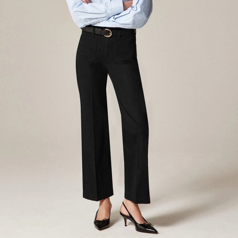 J.Crew Charley Kickout Cropped Chino Pant Black Size 28 Tall NWOT
